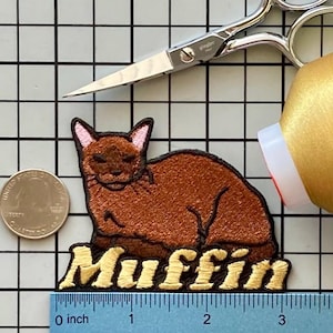 Gepersonaliseerde Birmese kattenpatch: op maat geborduurd opstrijkappliqué cadeau voor kattenliefhebbers