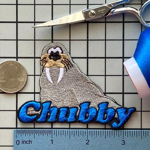 Personalized Walrus Name Patch: Custom Embroidered Iron-On Applique