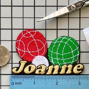 Spersonalizowana naszywka z imieniem do gry w bule: haftowana aplikacja do prasowania