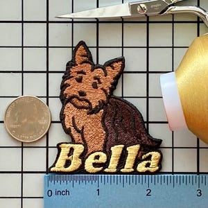 Personalized Yorkie Dog Patch: Custom Embroidered Iron-On Applique