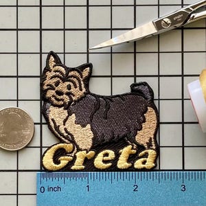 Personalized Norwich Terrier Dog Patch: Custom Embroidered Iron-On Applique