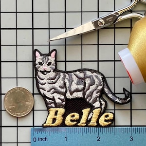 Personalized American Shorthair Cat Patch: Custom Embroidered Iron-On Applique Gift for Cat Lovers