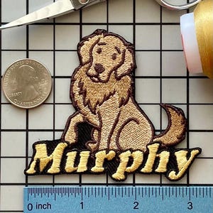 Personalized Golden Retriever Patch: Custom Embroidered Iron-On Applique