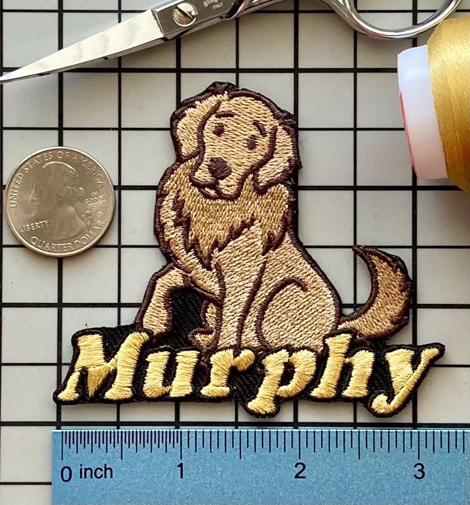 Personalized Golden Retriever Patch: Custom Embroidered Iron-On Applique