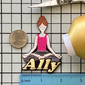 Personalized Yoga Name Patch: Custom Embroidered Iron-On Applique