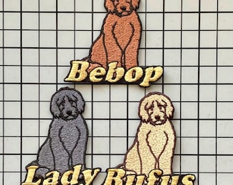 Personlig Labradoodle Hund-lapp: Anpassad broderad stryk-på-applikation