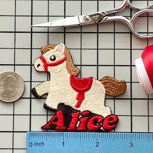 Personalized Horse Pony Name Patch: Custom Embroidered Iron-On Applique