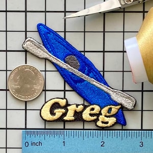 Personalisierter Kayak Name Patch: Individuell gestickte Applikation zum Aufbügeln
