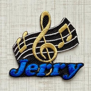 Personalized Music Name Patch: Custom Embroidered Iron-On Applique