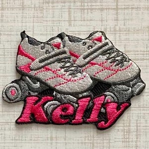 Personalized Roller Skates Name Patch: Custom Embroidered Iron-On Applique