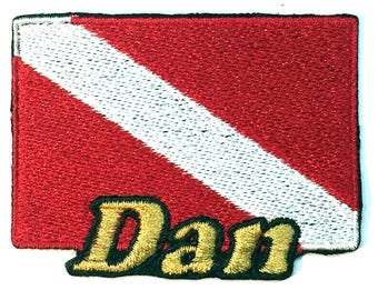 Scuba Dive Flag Custom Personalized Iron-on Patch
