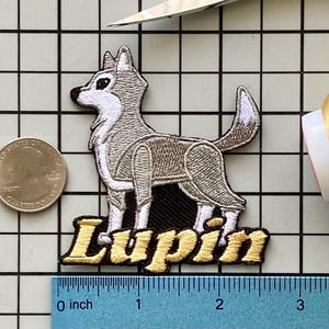 Personalized Wolf Name Patch: Custom Embroidered Iron-On Applique