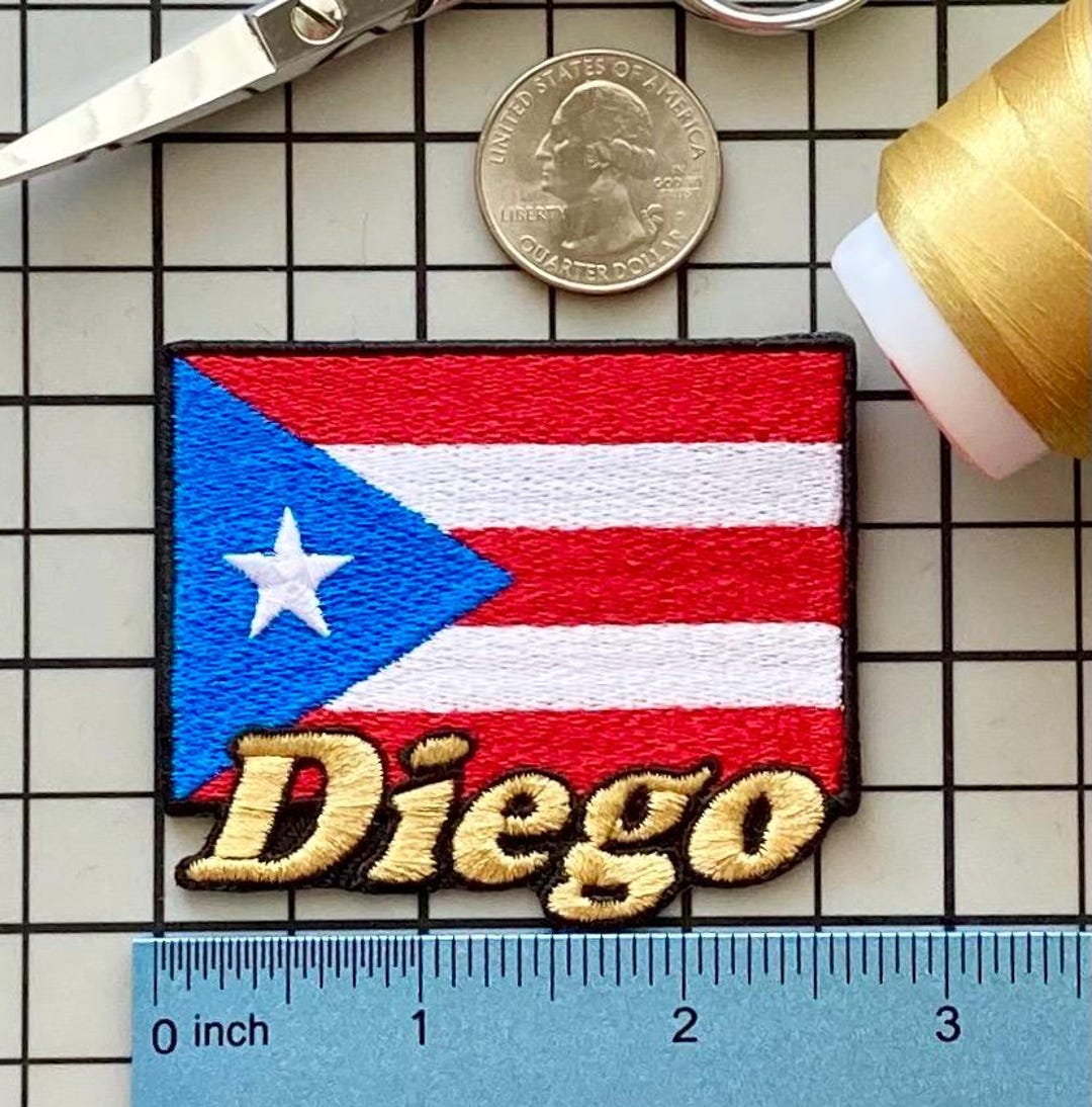 Personalized Puerto Rico Flag Name Patch: Custom Embroidered Iron-on ...