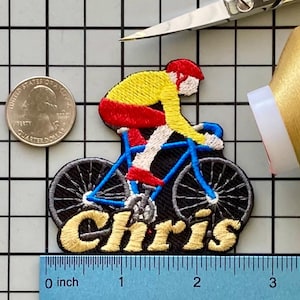 Patch personalizado com nome para ciclismo: Aplique termocolante bordado sob medida