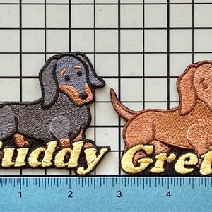 Personalized Dachshund Dog Patch: Custom Embroidered Iron-On Applique