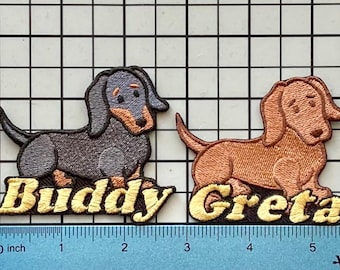 Personalized Dachshund Patch: Custom Embroidered Iron-On Applique