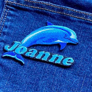 Parche de delfín personalizado: aplique termoadhesivo bordado personalizado