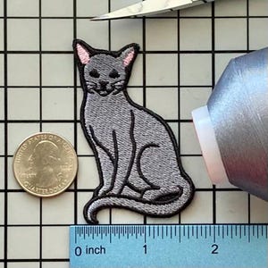 Russian Blue Cat Patch Iron on No Name