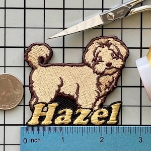 Personalized Maltipoo Dog Patch: Custom Embroidered Iron-On Applique