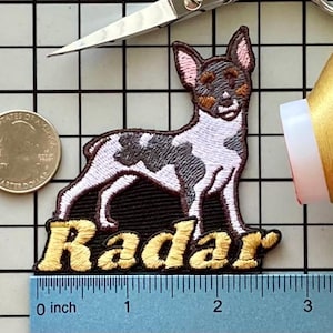 Personalized Rat Terrier Dog Patch: Custom Embroidered Iron-On Applique