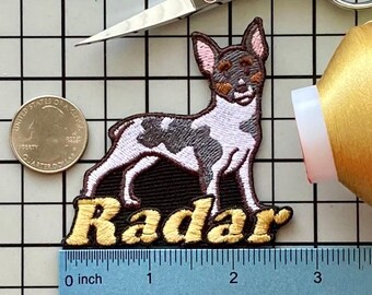 Personalized Rat Terrier Dog Patch: Custom Embroidered Iron-On Applique