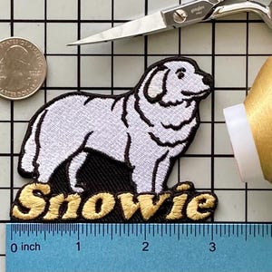 Parche de perro de los Pirineos personalizado: aplique termoadhesivo bordado personalizado
