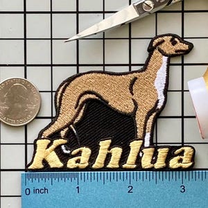 Parche de perro whippet personalizado: aplique termoadhesivo bordado personalizado