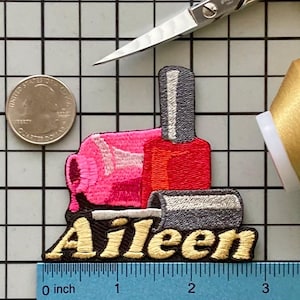 Parche de esmalte de uñas personalizado con nombre: aplique termoadhesivo bordado personalizado