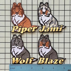 Personalized Sheltie Dog Patch: Custom Embroidered Iron-On Applique