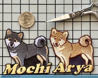 Personalized Shiba Inu Patch: Custom Embroidered Iron-On Applique