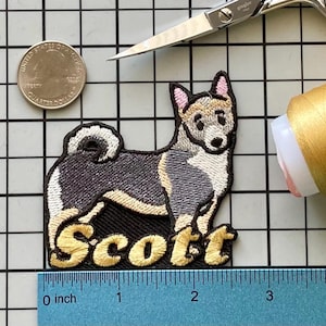 Personalized Swedish Vallhund Dog Patch: Custom Embroidered Iron-On Applique