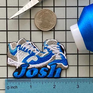 Personalized Running Shoe Patch: Custom Embroidered Iron-On Applique