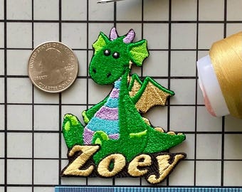 Gepersonaliseerde drakennaampatch: op maat gemaakte geborduurde opstrijkappliqué