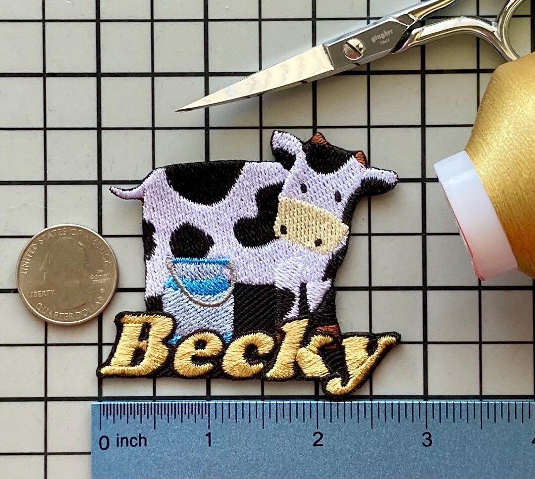 Personalized Cow Name Patch: Custom Embroidered Iron-on Applique - Etsy