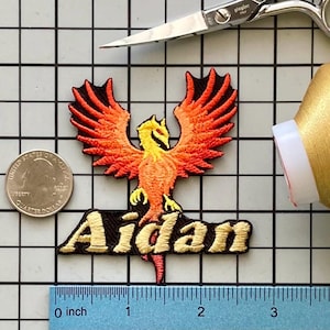 Personalized Phoenix Name Patch: Custom Embroidered Iron-On Applique