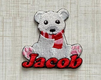 Parche con nombre de oso polar personalizado: aplique termoadhesivo bordado personalizado