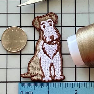 Naszywka z nadrukiem psa Fox Terrier szorstkowłosy, do naprasowania, bez imienia