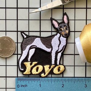 Personalized Toy Fox Terrier Dog Patch: Custom Embroidered Iron-On Applique