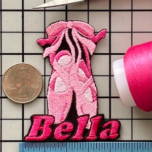 Personalized Ballet Shoe Patch: Custom Embroidered Iron-On Applique