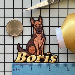 Personalized German Shepherd Dog Patch: Custom Embroidered Iron-On/Sew On/Hook & Loop Applique