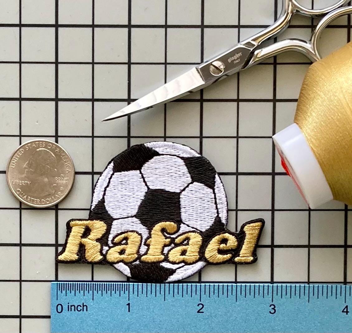 Personalized Soccer Patch/Custom Name/Iron-on 2" dia/Fun Badge/Decorative Embroidered Applique/Sports Lover Gift/Team Spirit