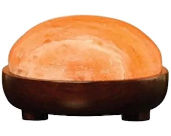 Himalayan Salt Lamp: Handcrafted Dome Shape, Foot & Hand Detox, 8 Inch