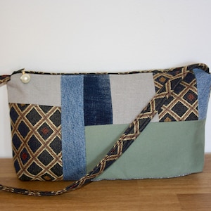 Nomad Upcycled Patchwork Shoulder Bag – One of a Kind Vegan Slow Fashion Purse – Handmade in Toronto