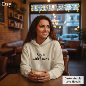 Customisable Hooded Sweatshirt, Personalised Unisex Hoodie, Design Your Own Jumper, Cozy Sweatshirt, Custom Hooded Pullover