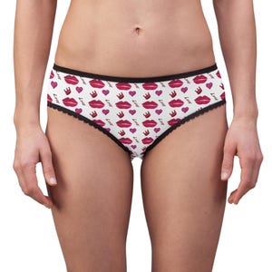 Romantic Women&#39;s Briefs, Cute Lingerie, Heart Pattern, Valentine&#39;s Day Gift, Bridal Underwear, Flirty Intimates