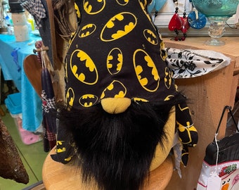 Batman Gnome/Tomte spring summer gnome black and yellow Batman plush doll