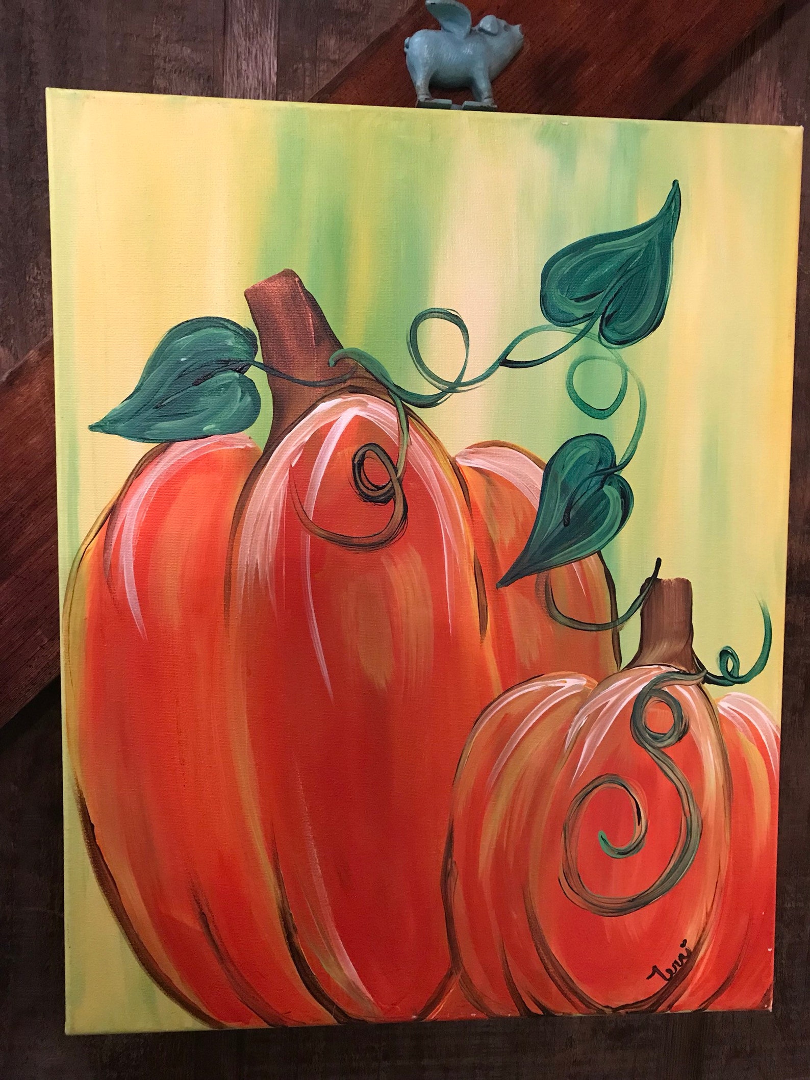 Pumpkins Canvas and Pumpkins Wall Art Acrylic Painting Landscape ...
