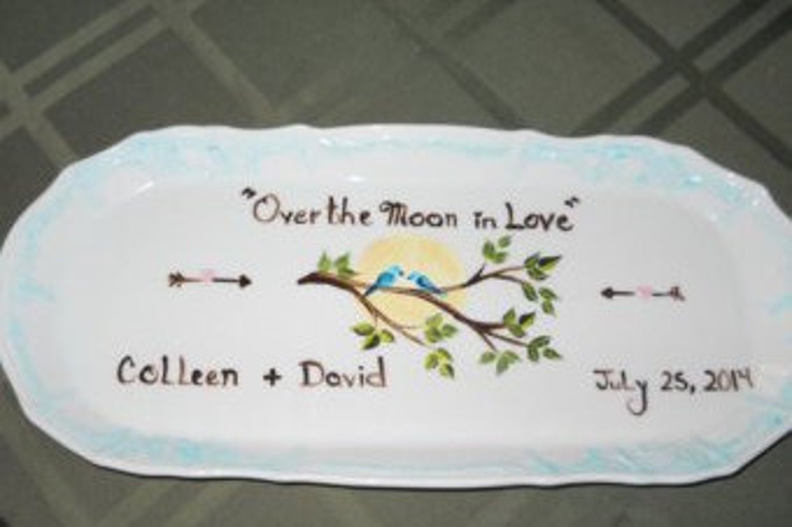 Platter Personalized China Wedding Platter/ Plate Hand Painted Etsy