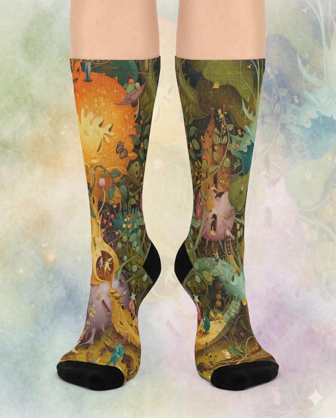 Wearable Art, Abstract Art Design Socks: Unisex Cushioned Fancy Foot ...