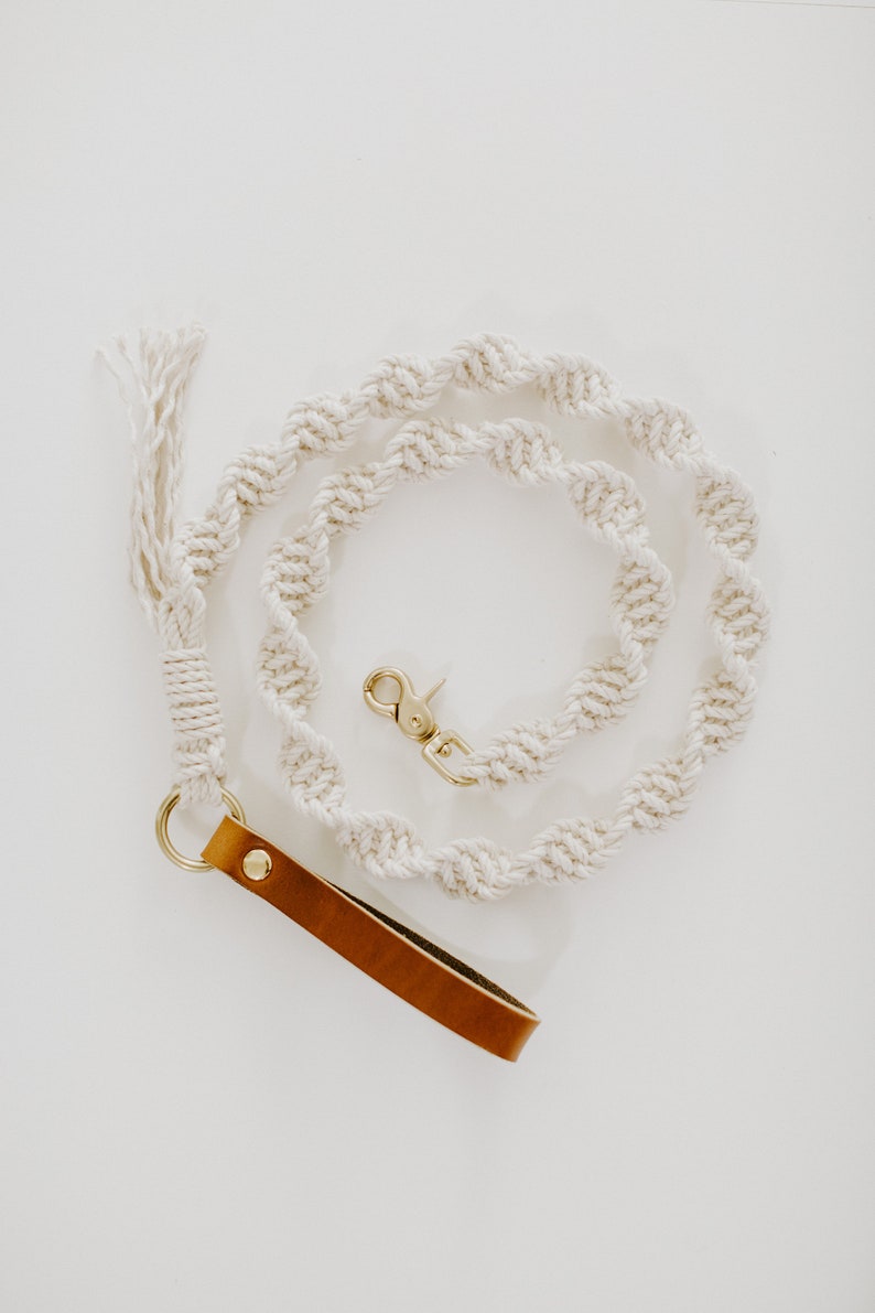 Neutral Macrame Dog Leash image 7